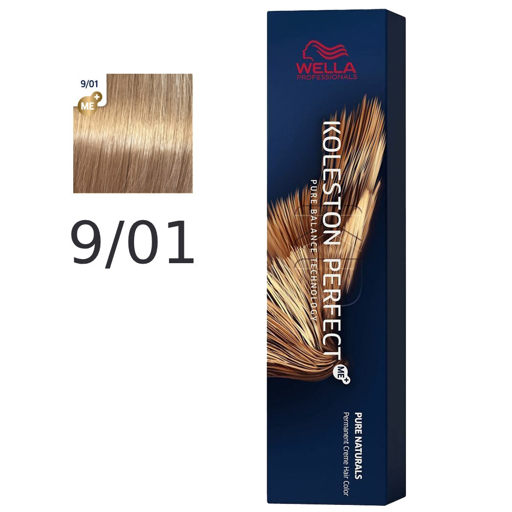 Wella - Crema Permanente Koleston PerfectMe+ 9/01 Rubio Muy Claro Natural Ceniza 60 ml