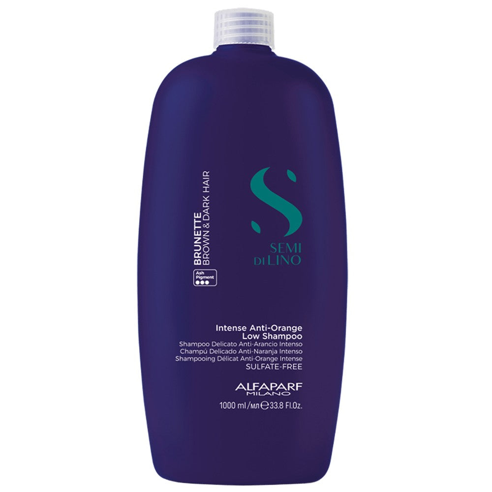 Alfaparf - Champú Semi di Lino Brunette Anti-Orange Low 1000 ml