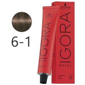 Schwarzkopf - Tintura Permanente Igora Royal 6-1 Biondo Scuro Cenere 60 ml
