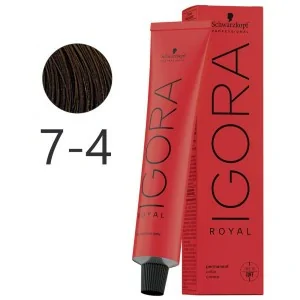 Schwarzkopf - Tintura Permanente Igora Royal 7-4 Biondo Medio Beige 60 ml