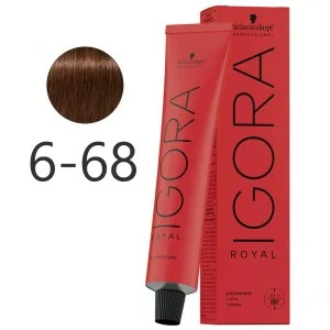 Schwarzkopf - Tinte Permanente Igora Royal 6-68 Rubio Oscuro Marrón Rojo 60 ml