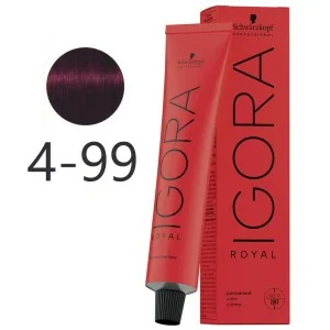 Schwarzkopf - Colorant Permanent Igora Royal 4-99 Châtaignier Violet Moyen Intense 60 ml