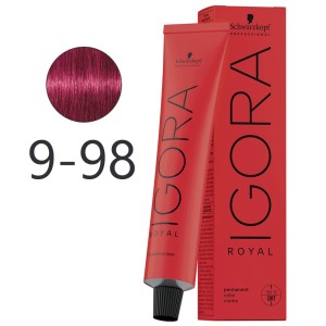 Schwarzkopf - Corante Permanente Igora Royal 9-98 Loira Muito Clara Violet Vermelha 60 ml