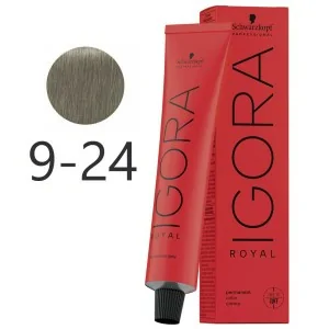 Schwarzkopf - Corante Permanente Igora Royal 9-24 Loira Muito Leve Fumaça Bege 60 ml