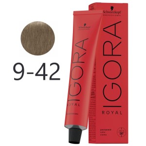 Schwarzkopf - Colorant Permanent Igora Royal 9-42 Très Clair Blond Beige Fumée 60 ml