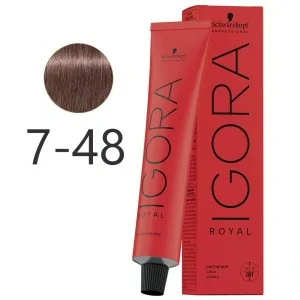 Schwarzkopf - Colorant Permanent Igora Royal 7-48 Blond Moyen Beige Rouge 60 ml