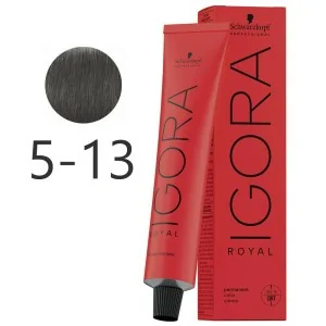 Schwarzkopf - Colorant Permanent Igora Royal 5-13 Light Chestnut Matt Ash 60 ml