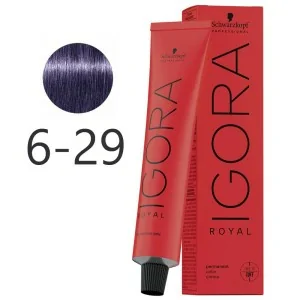 Schwarzkopf - Tinte Permanente Igora Royal 6-29 Rubio Oscuro Humo Violeta 60 ml
