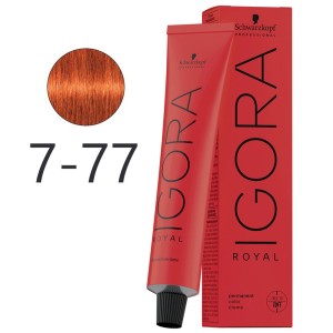 Schwarzkopf - Permanent Dye Igora Royal 7-77 Medium Blonde Intense Copper 60 ml