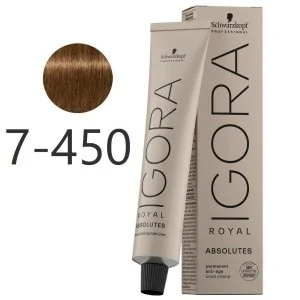 Schwarzkopf - Tinte Igora Royal Absolutes 7-450 Rubio Medio Beige Dorado Natural 60 ml