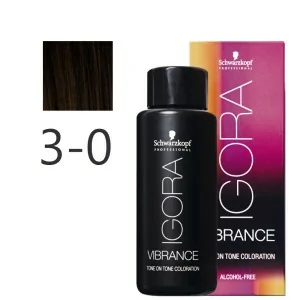 Schwarzkopf - Tonalizador Igora Vibrance 3-0 Castaño Oscuro Natural 60 ml