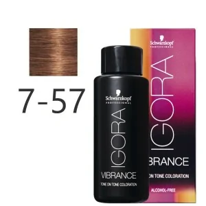 Schwarzkopf - Tonalizador Igora Vibrance 7-57 Rubio Medio Dorado Cobrizo 60 ml