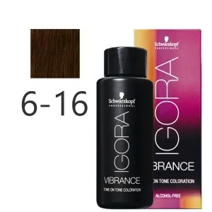 Schwarzkopf - Tonalizador Igora Vibrance 6-16 Rubio Oscuro Ceniza Marrón 60ml