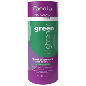 Fanola - Polvo Decolorante Compacto Verde Sin Amoniaco No Yellow Color Green Lightener 450 g
