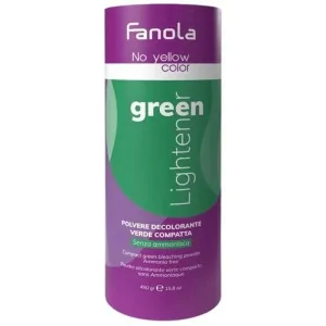 Fanola - Polvo Decolorante Compacto Verde Sin Amoniaco No Yellow Color Green Lightener 450 g