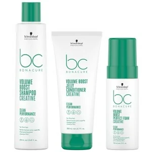 Schwarzkopf - Pack BC Bonacure Clean Volume Boost Champú 250 ml + Acondicionador 200 ml + Espuma Antiestática Perfecta 150 ml