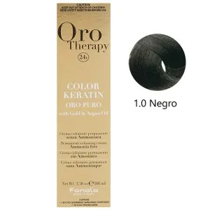 Fanola - Tinte Oro Thérapie 24k Couleur Kératine 1.0 Noir 100 ml