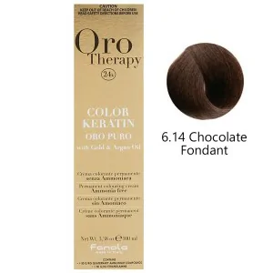 Fanola - Tinte Oro Therapy 24k Color Queratina 6.14 Fondant de Chocolate 100 ml