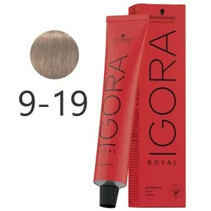 Schwarzkopf - Tintura Permanente Igora Royal 9-19 Biondo Molto Chiaro Cenere Viola 60 ml