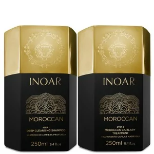 Inoar - Tratamiento Queratina Moroccan - Paso 1 y 2 - 2 x 250 ml