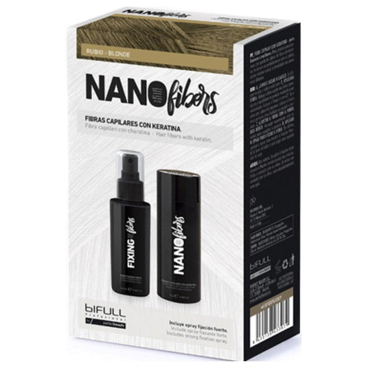 Bifull - Nano Fibras Capilares con Spray de Fijación Fuerte Color Rubio 100 ml + 25 g - BFEXT43308