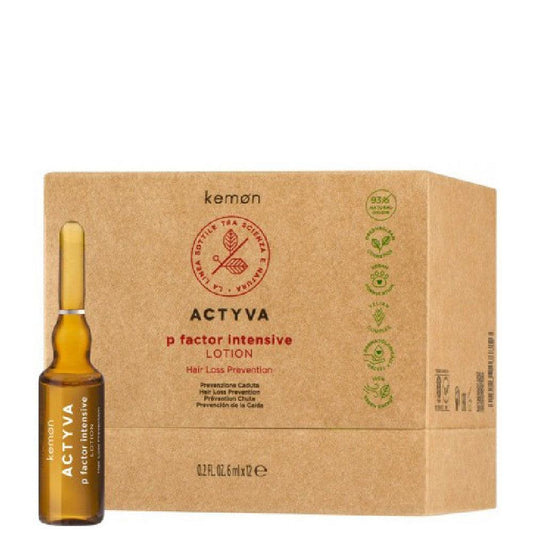 Kemon Actyva - P Factor Intensive Lotion Unisex Tratamiento Anti-caída 12 x 6 ml