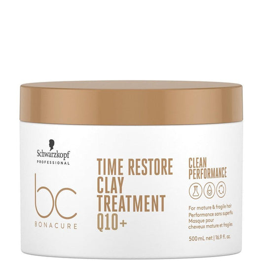 Schwarzkopf - Mascarilla de Arcilla Antiedad BC Bonacure Clean Q10+ Time Restore 500 ml
