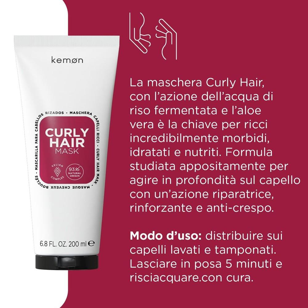 Kemon - Mascarilla para Cabellos Rizados Hair Care Curly Hair 200 ml