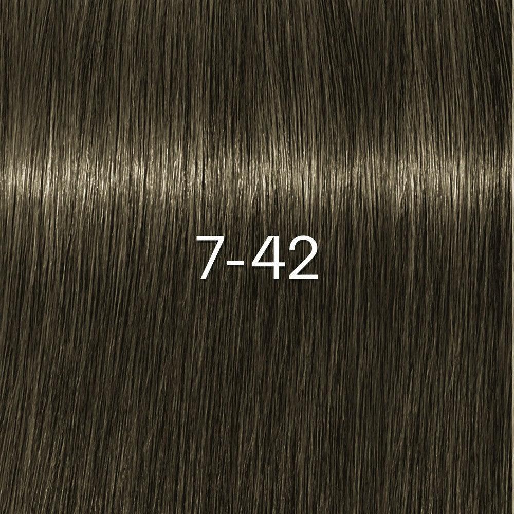 Schwarzkopf - Tinte sin Amoniaco Igora Zero AMM 7-42 Rubio Medio Beige Humo 60 ml