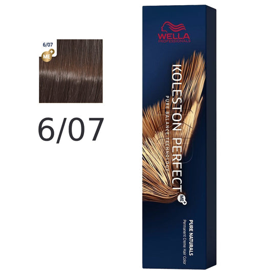 Wella - Crema Permanente Koleston PerfectMe+ 6/07 Rubio Oscuro Natural Marrón 60 ml
