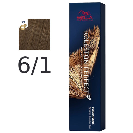 Wella - Crema Permanente Koleston PerfectMe+ 6/1 Rubio Oscuro Ceniza 60 ml