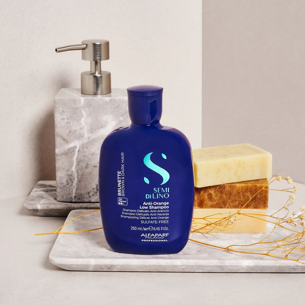 Alfaparf - Semi di Lino Brunette Anti-Orange Low Champú 250 ml
