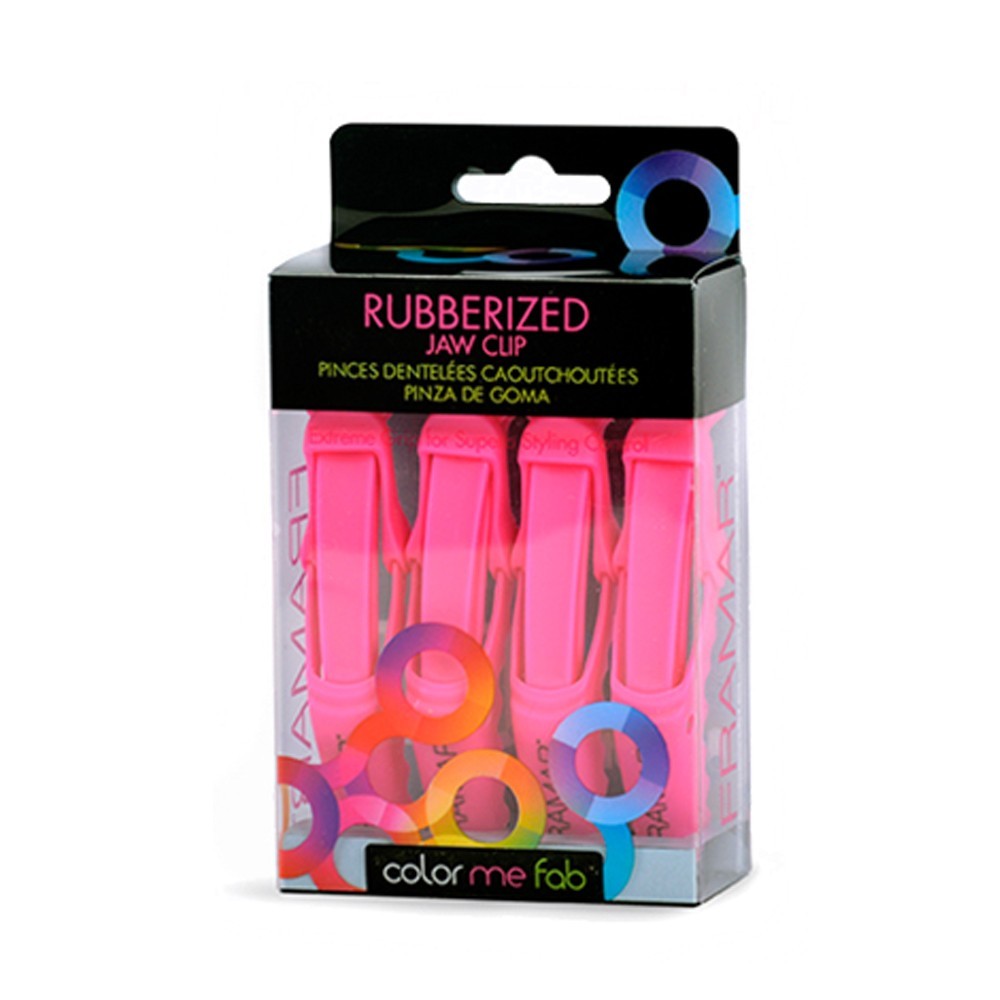 Framar - Pinzas De Goma Rosa Para Cabello 4 Unidades - BFFRA91003