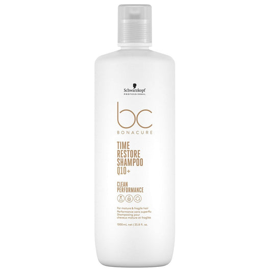 Schwarzkopf - Champú Antiedad BC Bonacure Clean Q10+ Time Restore 1000 ml