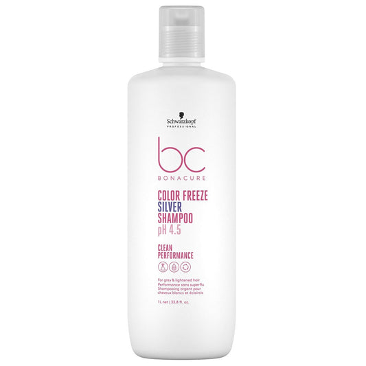 Schwarzkopf - Champú Especial Canas ph 4.5 BC Bonacure Clean Color Freeze Silver 1000 ml