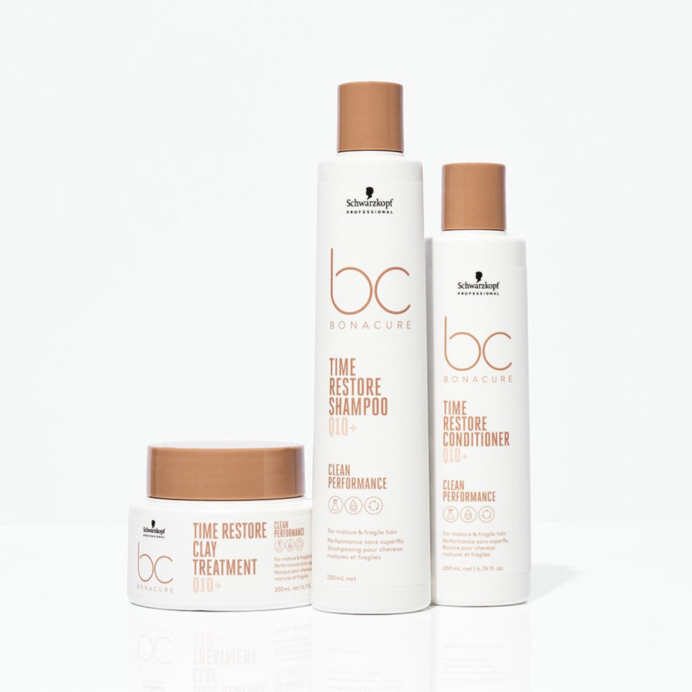 Schwarzkopf - Mascarilla de Arcilla Antiedad BC Bonacure Clean Q10+ Time Restore 200 ml