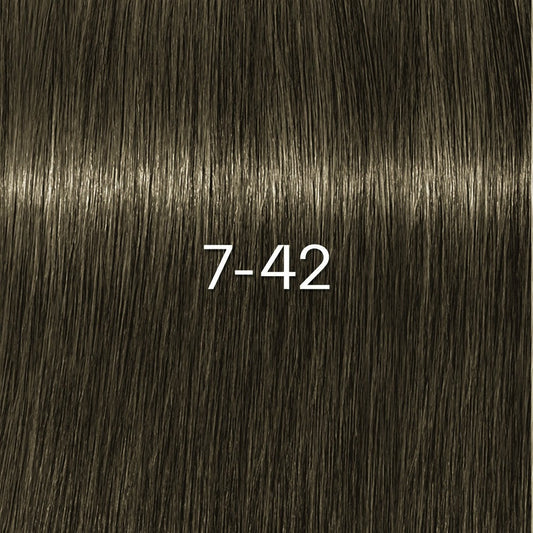 Schwarzkopf - Tinte sin Amoniaco Igora Zero AMM 7-42 Rubio Medio Beige Humo 60 ml
