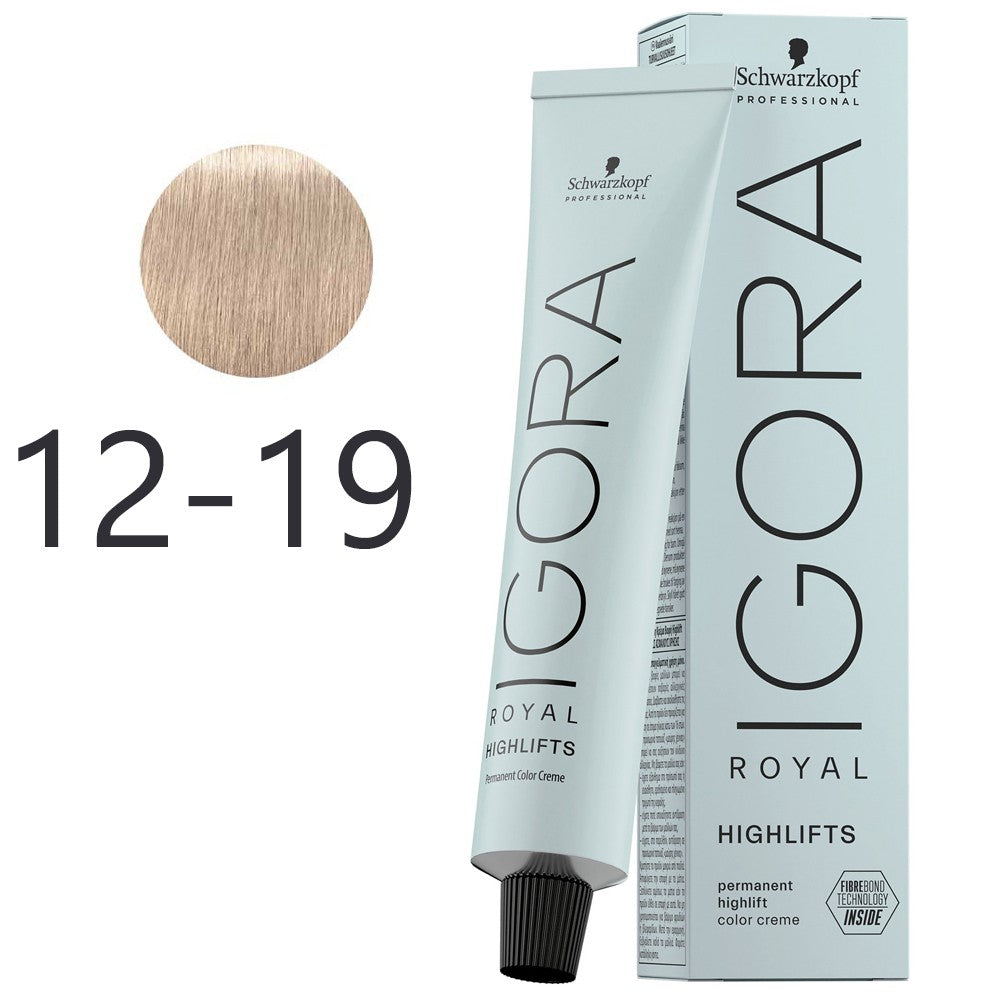 Schwarzkopf - Tinte Superaclarante Igora Royal Highlifts 12-19 Superaclarante Ceniza Violeta 60 ml